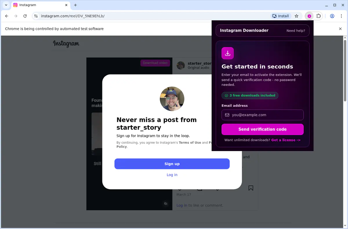 Instagram Video Downloader browser extension screenshot 6